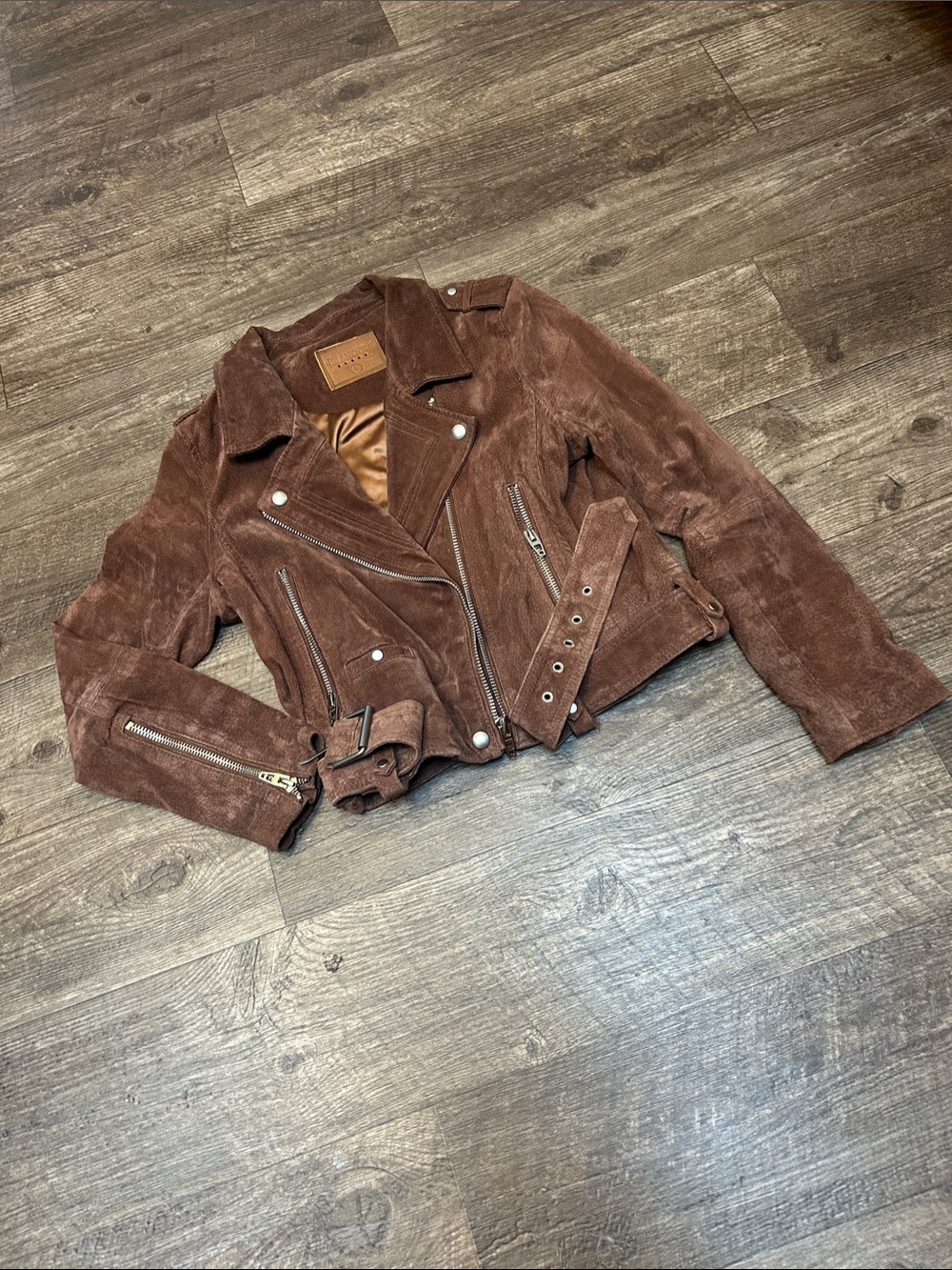 Blank NYC Rich Brown Suede Moto Jacket